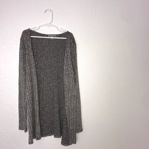 Open Grey Cardigan Sweater